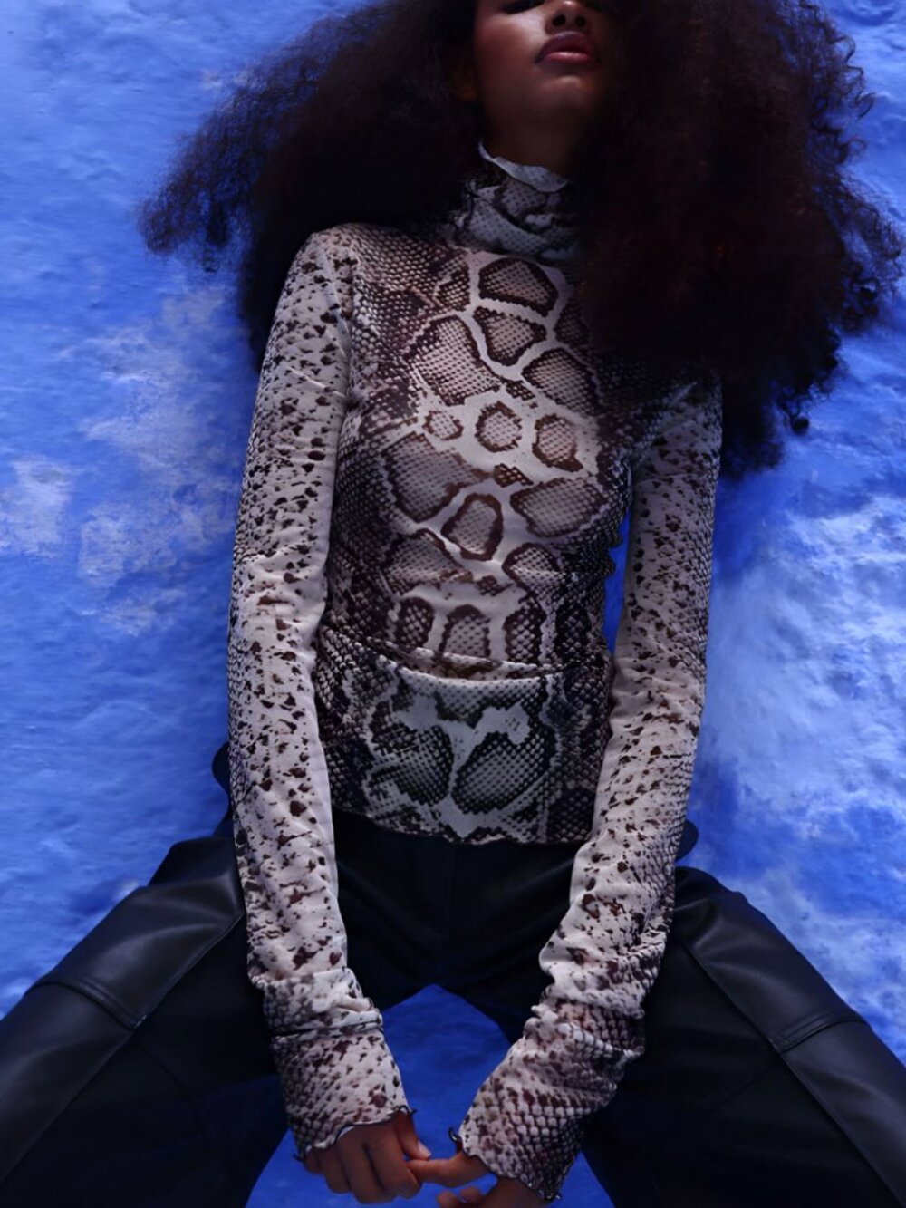 Rat & Boa Sole Top Snakeskin Knit Sheer Cele Style